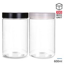 페트용기 팜스원형 600ml 다용도 플라스틱 팜스용기, 600ml 블랙캡 (1개)
