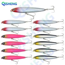[QISHENG] 로켓 미노우 13개입/세트 하드베이트 알리미노우 (10g 14g 18g 24g) 슬로우 싱킹 농어 광어 삼치 우럭 루어낚시, 혼합 색상B, 24g