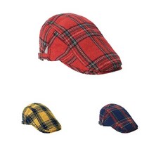 코튼 헌팅캡 체크 베레모 도리구찌 사이즈조절 중년