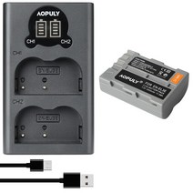 배터리 카메라용 밧데리 AOPULY 2400mAh EN-EL3e EN 디지털 카메라 배터리 Nikon D300S D80 D90 D50 L50, 04 1BatteryWithCharger