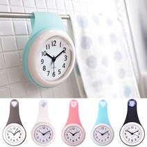 GOGOS 욕실 시계 무소음 방수 화장실 시계 주방 시계, 베이비핑크