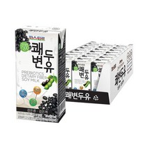 파스퇴르 쾌변두유 검은콩 190mL 24팩 두유 고칼슘 건강한 음료 간식 사무실 회사 부모님 대용식 병원 환자용 식사, 파스퇴르 쾌변두유 검은콩  190mL 24팩