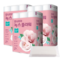 모나리자 물에 잘 녹는 플라워 2겹 40m 30롤 3팩 (총90롤) + 리필티슈 100매