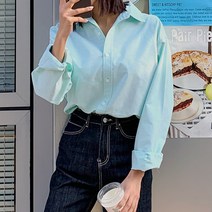 로로텐 옥스포드 카라넥 셔츠 면 루즈핏 여성 빅사이즈