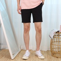 오마보이 남성용 린넨 스판 밴딩 4부 반바지