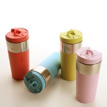 휴대용 밀폐 텀블러 보냉온컵 에코머그 뚜껑물병 테이크아웃 직장인선물, JG밀폐텀블러1p 블루 -BL