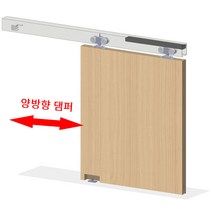 도무스 뎀핑 슬라이딩레일 도어 레일 롤러세트 목문 양댐핑 양방향 뎀핑레일 호차 DSC320 60kg이하 중문 미닫이 문 매입 행거, 3M