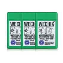 위칙 휴대용 드레스퍼퓸 소독 살균 섬유 스프레이 향균 탈취제 3SET, 18개입, 그린티향