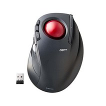 ELECOM DEFT 트랙볼 마우스 2.4GHz 무선 핑거 컨트롤 8버튼 기능 인체 공학적 디자인 광학 게이밍 센서 부드러운 레드 볼 윈도우 11 맥 OS (M-DT2DRBK-G), Black / Red ball