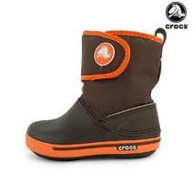크록스 크록밴드 2.5 거스트 부츠 키즈 에스프레소/오렌지 (CROCS CROCBAND GUST BOOT K)