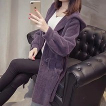 루즈핏 밍크털 후드 자켓 겨울 루즈핏 페이크퍼 하프 후드재킷 아우터