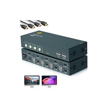 듀얼모니터-KVM스위치 DisplayPort HDMI KVM 스위치 모니터-2대용 4K@60HZ USB20 쉐어키보드 핫키&패널 버튼 스위칭 EDID 지원, 상세페이지 참조