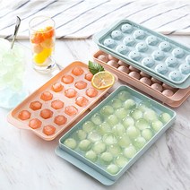얼음 틀 트레이 18구 33구 카페 아이스 용품 크림틀 각 볼 동그란 왕 실리콘 몰드, 4-얼음틀-원형블루