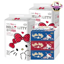 헬로키티 4겹 퓨어러브 30롤 2팩 화장지+팝업골드 1팩, 1세트