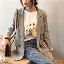 청바지랑 잘어울리는 여성 캐쥬얼 체크 자켓 마이