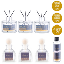REINA PERFUME 공병3개+리필3개+스틱3세트+선물박스+차량용 디퓨저3개, 호박병3개_드롭스3개