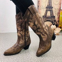 스티치 웨스턴 카우보이 부츠