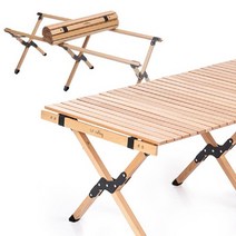 코스트코 롤테이블 롤링 테이블 우드패턴 캠핑테이블 베란다 캠핑장 경량 소형 중형, 소형 40cm(다리2쌍)