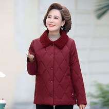 WHR 겨울 중년여성 숏 패딩점퍼 자켓 뽀글이 퍼 카라 퀼팅 빅사이즈 40대 50대 60대 엄마 마담옷