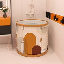 라라공방 홈 사우나 원터치 접이식 욕조, 브라운, 1개