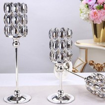 캔들홀더 타원형 크리스탈 엔틱 인테리어 촛대 4384, 4384-3 블랙(대)