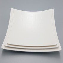 굿다이닝 멜라민 매트 깊은정사각접시, 크림