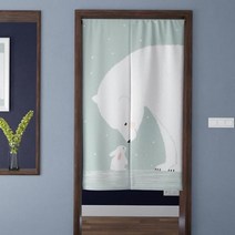 압축봉 도어 가리개 커튼 소형 행거가 가림 막 문가 중문 방, 곰과토끼