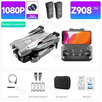 드론 부품 Z908 프로 2.4G 연결 미니 드론 4K 프로페셔널 듀얼 도구 지능형 장애물 회피 접이식 연동 제어, 05 Gray 1080P 2B