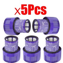 세척 가능한 필터 Hepa 유닛 다이슨 V10 SV12 사이클론 애니멀 앱솔루트 토탈 클린 진공 청소기 예비 부품, 04 5Pcs