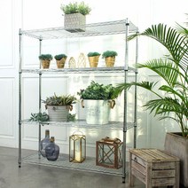 에스파스 산업용 메탈스탠드선반 1200 4단 실버, 산업용 메탈랙 1200 4단, 1개