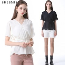 쉬즈미스 랩라이크 윙슬리브 블라우스