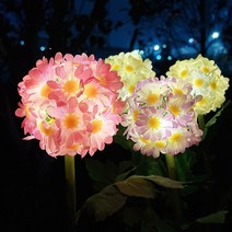 사탄웨이 태양광 정원등 LED 민들레꽃 야외정원등 4p, 옐로우+화이트+퍼플+핑크