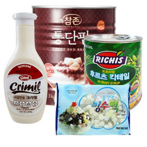 팥빙수 재료 대용량C 세트 빙수팥/후루츠/빙수떡/연유, 8세트