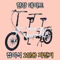 접이식 2인용 자전거 2인 3인용 커플 2인승 가족 한강 데이트 바이크, 화이트