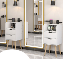 미용실 헤어샵 거울옆 미용도구 수납장 캐비닛 협탁, 2개의 서랍있는도구캐비닛 81x33x30cm