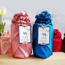 정민이네샵 (격자공단보자기) 전통보자기포장무료 국내산천일염 잡곡 꽃차 320ml 돌답례품 교회답례품 돌잔치선물 결혼답례품 보험판촉상품 소규모고급답례품 추석 명절선물세트, 1개, [고운입자]인삼 천일염