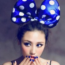 핑크비올라 해피 땡댕 왕리본 파티 머리띠 파티머리띠, 1개, 퍼플