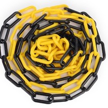 HY 주차금지 안전구역 플라스틱 사슬 고리 플라스틱사슬 플라스틱체인, 화이트 - 레드