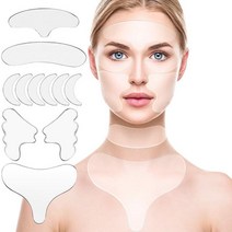 넥크림 목주름패치 1/2/6/11pcs 안티 링클 스티커 실리콘 재사용 얼굴 이마 넥 스킨 케어 리프팅 패치 에이징 페이셜 퍼밍 패드, [01] Set(11pcs)