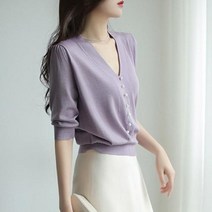 빅사이즈 블라우스 이쁜옷 여성 상의 큰옷 화이트 비드 니트 셔츠 넥 짧은 소매 스타일 캐주얼 전문 우아한 의류
