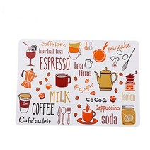 식탁매트 40x28cm PVC 코스터, 레드 애프터눈 티, 4 개 팩