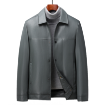 천연가죽자켓 오버핏무스탕 털점퍼 울모직 빅사이즈 BL-8806 가을 2022 새로운 패션 칼라 얇은 중년 남성 비즈니스 캐주얼 홈웨어