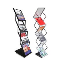 스텐 잡지 꽂이 진열대 카다로그 랙 팜플렛 전시회, A4 알루미늄 합금 옥스포드 가방 포함)