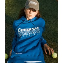 COVERNAT 스포츠클럽 어센틱 로고 후디 블루