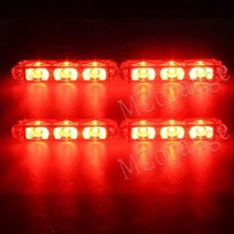 Fso 자동 경찰용 스트로브 라이트 4x3 LED 플래시 스트로보 스코프 건설 장비용 경고 성 노출증, red