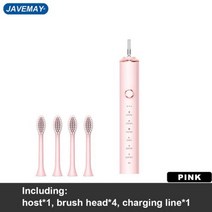 전동칫솔 음파 전동 칫솔 USB 고속 충전 IPX7 방수 성인 18 단 기어 스마트 타이머 초음파 J272, 08 J272PINK4H