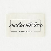 패브릭 라벨 (낱개), (양날개)madewithlove아이보리[32026]