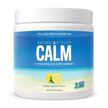 Natural Vitality 캄 마그네슘 드링크 믹스 파우더 스위트 레몬 맛 226 g