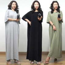 시아샵 빅사이즈 여성 롱원피스 무지박스원피스