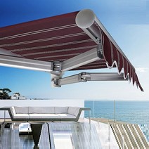 테라스 베란다 어닝 4X3m 차양막 접이식 천막 카페 햇빛가리개 그늘막 차광막, 단품, 단품